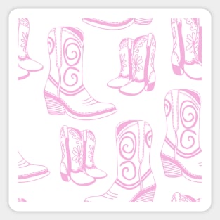 Pink and white cowboy boots Sticker